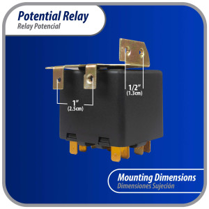 Appli Parts APPR-068 Potential Relay 068, Coil Voltage 502 V, Min Pick up 325 V, Max Pick up 345 V, Max Drop Out 135 V, 50/60 Hz Universal replacement for HVAC and Refrigeration units