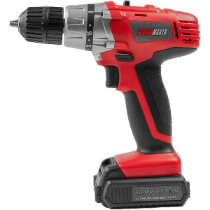 Promaker Cordeless Drill Driver 14.4V LI-ION PRO-TI14.4
Battery: LI-ION
Voltage: 14.4V
Speed: 0-350 / 0-1150rpm
Chuck size: 3/8in(10 mm)
Weight: 2.14Lb
Max torque: 270 Lb.In