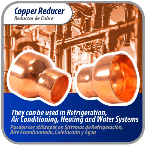 Appli Parts AP-R218138 2-1/8 x 1-3/8 in Reducing Bushing Copper pipe fittings C x C Sweat connections for refrigeration, air conditioning and plumbing applications ACR and Type L copper pipe