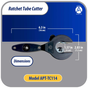 Appli Parts APT-TC114 Ratcheting Tube Cutter 1/4 to 7/8 in (6 to 23 mm) for Copper Aluminum Brass Stainless Steel and PVC with Spare Blade Ergonomic and Durable Design