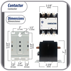 Appli Parts APAC-330120 Heavy Duty Contactor 3 Poles 30A 120V Coil Replacement for AC Compressors and Electrical Applications UL Certified E476929