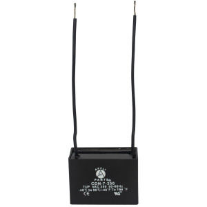 Appli Parts Fan Capacitor 7 mfd (microfarads) uf 250 VAC with 2 Wire Terminal Connections compatible with any brand with same capacitance  1-7/8in Width 7/8in Depth 1-3/8in Height CAP-7-250-2C