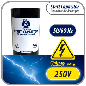Appli Parts CON-88-250 Motor Start Capacitor 80-108 MFD uF, 250 VAC. Universal for Electric Motor Applications, 1.44 in Wide, 2.75 in Height
