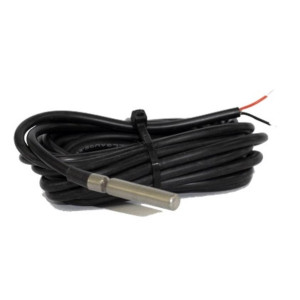 Full Gauge SB-19 Temperature Sensor 8.2 ft (2.5 m), Rollerbag type, NTC Sensor with thermoplastic polyester cable and covered with a stainless steel shell. Operating Temp -58 to 221 F (-50 to 105 C)