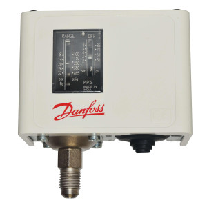 Danfoss 060-117191 High Pressure Switch KP5 with Auto Reset SPDT, Max Differential 87 psi with 1/4 Flare Male Pressure Connection 060-117166