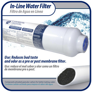 Appli Parts APWF-100 In Line Water Filter 1/4 in (Connectors Not Included) Service Life 2500 gallons or 1 year, Pressure Range 30 to 125 PSI maximum