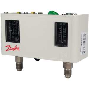 Danfoss 060-126491 Pressure Switch KP 15 Dual Auto/Manual 1/4 in Flare Capillary M/24 Not Included
