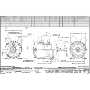 US Motors D1CPM1PH 1 HP 3600 rpm, 115/230 V, 60 Hz, 1 Ph, 1 shaft, ODP, 1 speed, Reversible Rotation, Frame 56, T063CNH2146012B