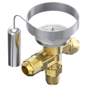 Danfoss 068Z3206 1/4 - 5.5TR Expansion Valve Body, T 2, R22,R407C, 3/8x1/2 in, Flare, Internal Equalized, Single-Flow, -40 to 50 F, Capacity determined by Orifice size Sold Separately, 068Z3466