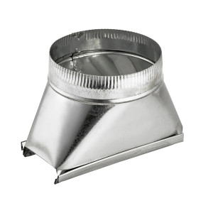 Lambro 122 Aluminum Transition 3-1/4 inch x 10 inch to 6 inch Round 