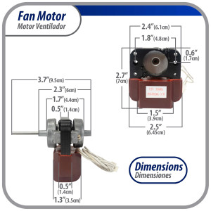 Appli Parts APFM-500 8 W Fan Motor, 110 V, 50/60 Hz, 0.16 A, 2800 rpm, CCW rotation Universal Evaportator Fan Motor replacemente for LG, Samsung, J500-00024K and others