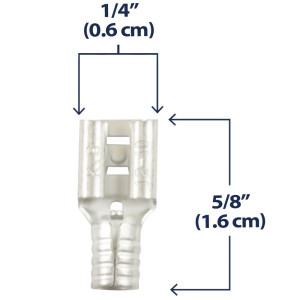 Non-insulated  Female Slip-On Connector pack of 100 wire range 12-10W 60251CX