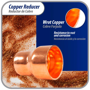 Appli Parts AP-R078058 7/8x5/8 in Reducing Bushing Copper pipe fittings C x C Sweat connections for refrigeration, air conditioning and plumbing applications ACR and Type L copper pipe
