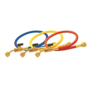 Uniweld H5BVS Manifold Hoses 60in With Valve Ball FCF/HCFC/HFC, Compatible with R410A, HC5SMBE H5BVS