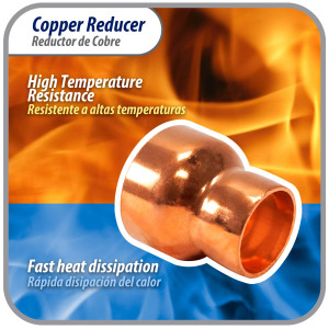 Appli Parts AP-R158118 1-5/8x1-1/8 in Reducing Bushing Copper pipe fittings CxC Sweat connections for refrigeration, air conditioning and plumbing applications ACR and Type L copper pipe