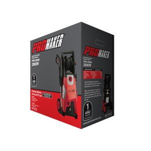 Promaker 2000W Presure Washer PRO-H2000
Voltage - Frequency: 120V - 60 Hz
Amperage: 17.2AMP
Power: 2000W
Rated flow: 1.8 gal/min
Max pressure: 2175 PSI
Auto stop: Si
Hose: 16.5ft
Cord: 16.5ft Promaker 2000W Presure Washer PRO-H2000
Voltage - Frequency: 120V - 60 Hz
Amperage: 17.2AMP
Power: 2000W
Rated flow: 1.8 gal/min
Max pressure: 2175 PSI
Auto stop: Si
Hose: 16.5ft
Cord: 16.5ft