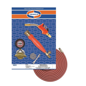 Uniweld Twister2 Kit With RMC Acetylene Regulator, TH6 Handle, T2A-5 Twister Tip Air/Acetylene Uniweld Twister2 Kit With RMC Acetylene Regulator, TH6 Handle, T2A-5 Twister Tip Air/Acetylene