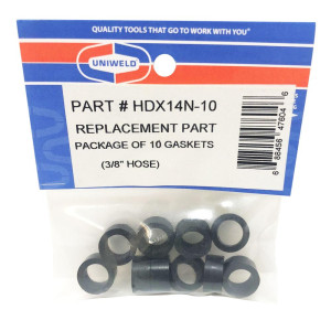 Uniweld Hose Gasket Kit (10 Pcs). HDX14N-10 3/8 Uniweld Hose Gasket Kit (10 Pcs). HDX14N-10 3/8