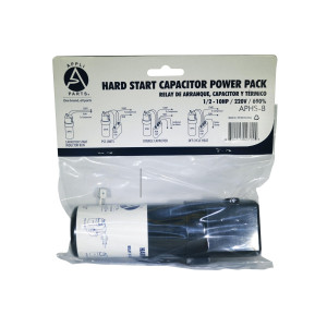 Appli Parts APHS-6 1/12 to 10 HP, 110/220 V, 1 Ph, Hard Start kit Capacitor power pack booster for air conditionning and refrigeration compressors, Up to 690 percent Torque Appli Parts APHS-6 1/12 to 10 HP, 110/220 V, 1 Ph, Hard Start kit Capacitor power pack booster for air conditionning and refrigeration compressors, Up to 690 percent Torque