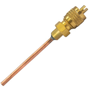 Appli Parts APVS-14182 1/4 in SAE Access Schrader Valve x 1/8 ODF x 2 in Copper Stem with Valve Core and Cap with gasket and core remover for AC and refrigeration systems Appli Parts APVS-14182 1/4 in SAE Access Schrader Valve x 1/8 ODF x 2 in Copper Stem with Valve Core and Cap with gasket and core remover for AC and refrigeration systems