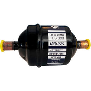 Appli Parts APFD-053S 3/8 in Liquid Line Refrigerant AC Filter Drier hvac Refrigeration 053S ODF Sweat Solder connection universal unidirectional 4-1/2 in long 2 in wide Appli Parts APFD-053S 3/8 in Liquid Line Refrigerant AC Filter Drier hvac Refrigeration 053S ODF Sweat Solder connection universal unidirectional 4-1/2 in long 2 in wide