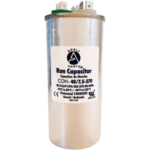 Appli Parts Dual Run Capacitor for ac 40+7.5 Mfd uF (microfarads) 370VAC CBB65 Round Universal fit for hvac and other applications 2 in Wide 4-3/4 in Height CON-40/7.5-370-R
 Appli Parts Dual Run Capacitor for ac 40+7.5 Mfd uF (microfarads) 370VAC CBB65 Round Universal fit for hvac and other applications 2 in Wide 4-3/4 in Height CON-40/7.5-370-R