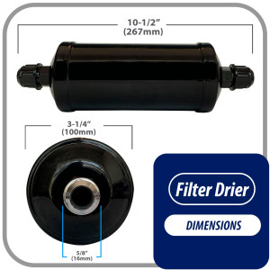 Appli Parts APFD-305 5/8 in Liquid Line Refrigerant AC Filter Drier hvac Refrigeration 305 SAE Flare connection universal unidirectional 10-1/2 in long 3-1/4 in wide Appli Parts APFD-305 5/8 in Liquid Line Refrigerant AC Filter Drier hvac Refrigeration 305 SAE Flare connection universal unidirectional 10-1/2 in long 3-1/4 in wide