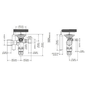 Danfoss 067N2007 11TR Thermostatic expansion valve, TGE, R22,R407C, 5/8x7/8 in Solder, ODF, 1/4 in Externally equalized, Bi-flow, -15 to 50 F, replaces 067N2027 Danfoss 067N2007 11TR Thermostatic expansion valve, TGE, R22,R407C, 5/8x7/8 in Solder, ODF, 1/4 in Externally equalized, Bi-flow, -15 to 50 F, replaces 067N2027