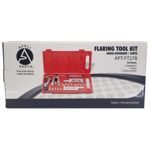 Appli Parts APT-FT278 Flaring and Swage Tool kit for copper, plastic, aluminum pipe and other soft metal tube with cutter and ratchet wrench for HVAC and other applications Appli Parts APT-FT278 Flaring and Swage Tool kit for copper, plastic, aluminum pipe and other soft metal tube with cutter and ratchet wrench for HVAC and other applications