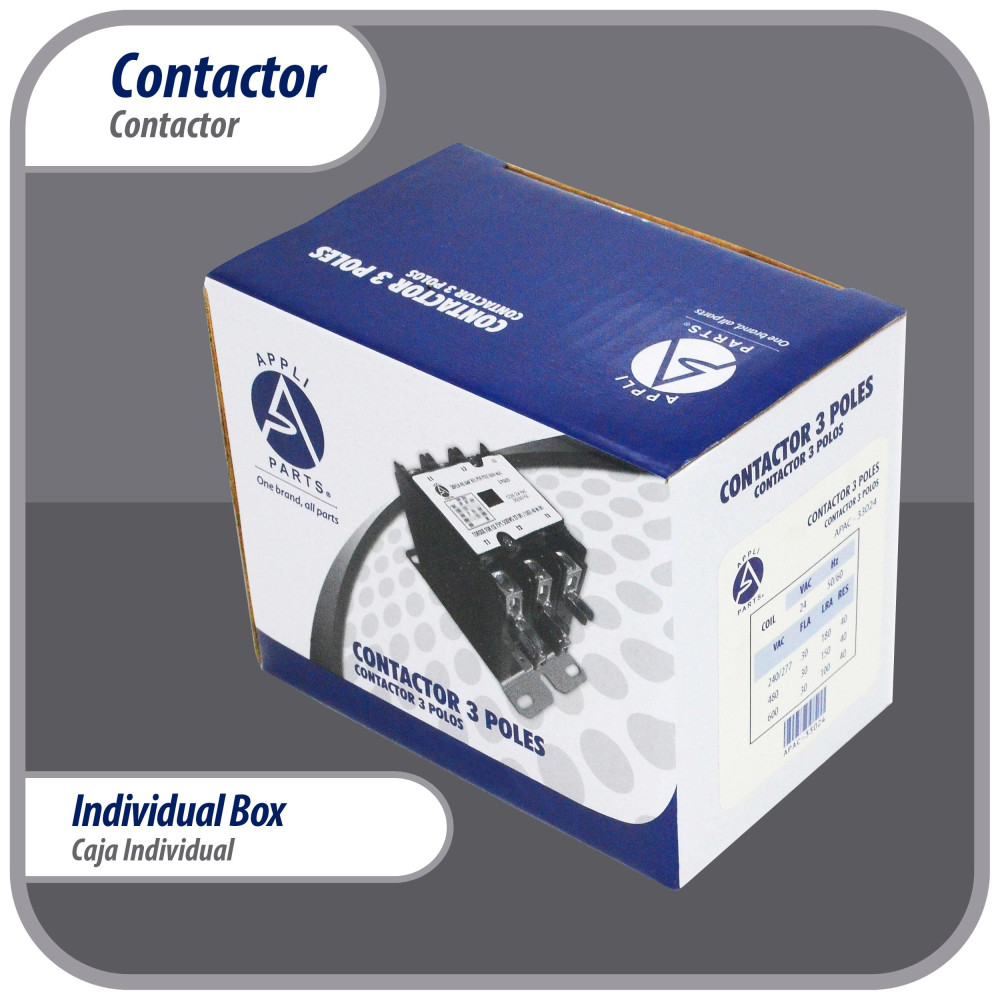 Appli Parts APAC-33024 Heavy Duty Contactor 3 Poles 30A 24V Coil Replacement for AC Compressors and Electrical Applications UL Certified E476929 Appli Parts APAC-33024 Heavy Duty Contactor 3 Poles 30A 24V Coil Replacement for AC Compressors and Electrical Applications UL Certified E476929