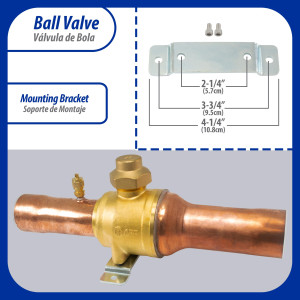 Appli Parts APBV-158 1-5/8 in Shut Off Ball Valve ODF Universal Replacement 610 psi (4.2 Mpa) max pressure -22 F to 248 F work temperature with 1/4 in SAE service port, with 11-1/3 in overall length Appli Parts APBV-158 1-5/8 in Shut Off Ball Valve ODF Universal Replacement 610 psi (4.2 Mpa) max pressure -22 F to 248 F work temperature with 1/4 in SAE service port, with 11-1/3 in overall length
