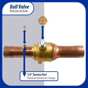 Appli Parts APBV-158 1-5/8 in Shut Off Ball Valve ODF Universal Replacement 610 psi (4.2 Mpa) max pressure -22 F to 248 F work temperature with 1/4 in SAE service port, with 11-1/3 in overall length Appli Parts APBV-158 1-5/8 in Shut Off Ball Valve ODF Universal Replacement 610 psi (4.2 Mpa) max pressure -22 F to 248 F work temperature with 1/4 in SAE service port, with 11-1/3 in overall length