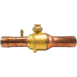 Appli Parts APBV-158 1-5/8 in Shut Off Ball Valve ODF Universal Replacement 610 psi (4.2 Mpa) max pressure -22 F to 248 F work temperature with 1/4 in SAE service port, with 11-1/3 in overall length Appli Parts APBV-158 1-5/8 in Shut Off Ball Valve ODF Universal Replacement 610 psi (4.2 Mpa) max pressure -22 F to 248 F work temperature with 1/4 in SAE service port, with 11-1/3 in overall length