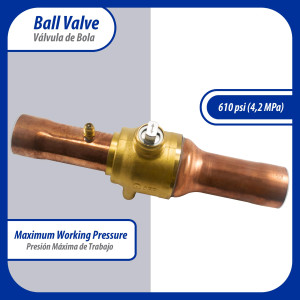 Appli Parts APBV-158 1-5/8 in Shut Off Ball Valve ODF Universal Replacement 610 psi (4.2 Mpa) max pressure -22 F to 248 F work temperature with 1/4 in SAE service port, with 11-1/3 in overall length Appli Parts APBV-158 1-5/8 in Shut Off Ball Valve ODF Universal Replacement 610 psi (4.2 Mpa) max pressure -22 F to 248 F work temperature with 1/4 in SAE service port, with 11-1/3 in overall length