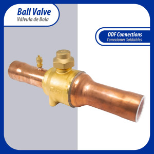 Appli Parts APBV-158 1-5/8 in Shut Off Ball Valve ODF Universal Replacement 610 psi (4.2 Mpa) max pressure -22 F to 248 F work temperature with 1/4 in SAE service port, with 11-1/3 in overall length Appli Parts APBV-158 1-5/8 in Shut Off Ball Valve ODF Universal Replacement 610 psi (4.2 Mpa) max pressure -22 F to 248 F work temperature with 1/4 in SAE service port, with 11-1/3 in overall length