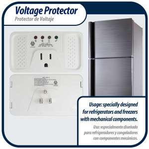 Appli Parts APVP-11EE1-3 120 V Voltage Surge Protector for Refrigerators, 50/60 Hz, 12 A, 140 joules, regulator with time delay works with all electronic appliance brands  Appli Parts APVP-11EE1-3 120 V Voltage Surge Protector for Refrigerators, 50/60 Hz, 12 A, 140 joules, regulator with time delay works with all electronic appliance brands