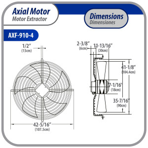 Appli Parts AXF-910-4 35-7/8 in Axial Fan Motor Guard Mounted Fan Blade 220-440 V, 3 Ph, 50-60 Hz, 2500 W, 1050 rpm, Universal replacement for Cold Room Evaporators and Condensing Units, Work Temp -22 F to 140 F  Appli Parts AXF-910-4 35-7/8 in Axial Fan Motor Guard Mounted Fan Blade 220-440 V, 3 Ph, 50-60 Hz, 2500 W, 1050 rpm, Universal replacement for Cold Room Evaporators and Condensing Units, Work Temp -22 F to 140 F