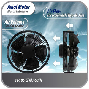 Appli Parts AXF-910-4 35-7/8 in Axial Fan Motor Guard Mounted Fan Blade 220-440V, 3Ph, 50-60Hz 2500W 1050rpm, Universal replacement for Cold Room Evaporators, Condensing Units, Work Temp -22F to 140F