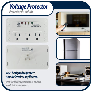 Appli Parts APVP-11EE3-2 120 V Voltage Surge Protector 50/60 Hz, 12 A, 140 joules for up to 3 Small Appliances Appli Parts APVP-11EE3-2 120 V Voltage Surge Protector 50/60 Hz, 12 A, 140 joules for up to 3 Small Appliances