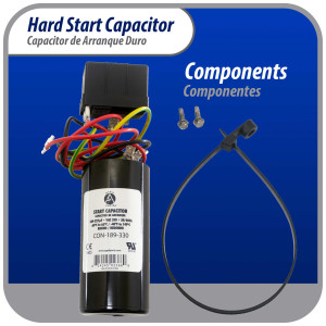 Appli Parts APHS-2 3.5 to 4.5 TON Hard Start kit 208-265 V, 1 Ph for air conditioner includes Capacitor 189-227mfd 330V and Potential Relay for Air Conditioner scroll and reciprocating compressors Appli Parts APHS-2 3.5 to 4.5 TON Hard Start kit 208-265 V, 1 Ph for air conditioner includes Capacitor 189-227mfd 330V and Potential Relay for Air Conditioner scroll and reciprocating compressors