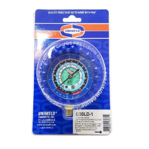 Uniweld G30LD-1 Manifold Gauge Low Compatible with R12, R22, R134a, Fahrenheit psi/Kg x m2
