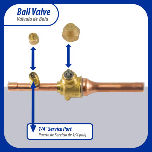 Appli Parts APBV-038 3/8 in Shut Off Ball Valve ODF Universal Replacement 610 psi (4.2 Mpa) max pressure -22 F to 248 F work temperature with 1/4 in SAE service port, with 6-1/2 in overall length Appli Parts APBV-038 3/8 in Shut Off Ball Valve ODF Universal Replacement 610 psi (4.2 Mpa) max pressure -22 F to 248 F work temperature with 1/4 in SAE service port, with 6-1/2 in overall length
