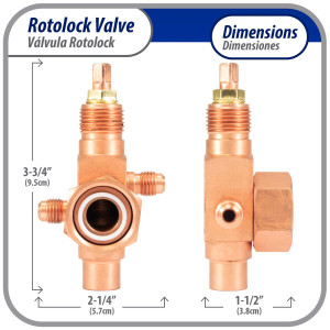 Appli Parts APRV-VA06 Rotolock Valve V06 1 in x 1/2 in ODF solder connection Universal replacement valve will work for refrigeration and air conditioning systems Appli Parts APRV-VA06 Rotolock Valve V06 1 in x 1/2 in ODF solder connection Universal replacement valve will work for refrigeration and air conditioning systems