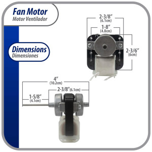 Appli Parts APFM-6122 8 W Fan Motor, 110 V, 50/60 Hz, 0.15 A, 3000 rpm, CCW rotation, Universal Evaporator Fan Motor replacement for original part numbers DAI6122 and others Appli Parts APFM-6122 8 W Fan Motor, 110 V, 50/60 Hz, 0.15 A, 3000 rpm, CCW rotation, Universal Evaporator Fan Motor replacement for original part numbers DAI6122 and others