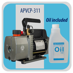 Appli Parts APVCP-311 1/4HP 115V Refrigeration Vacuum Pump 3.0 CFM 1 Stage, 60 Hz, for Heating Air Conditioning and Refrigeration Systems for Home and Auto Applications  Appli Parts APVCP-311 1/4HP 115V Refrigeration Vacuum Pump 3.0 CFM 1 Stage, 60 Hz, for Heating Air Conditioning and Refrigeration Systems for Home and Auto Applications