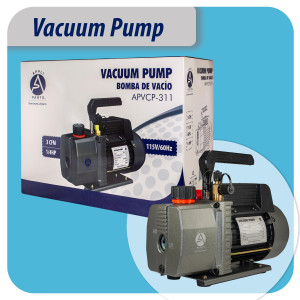 Appli Parts APVCP-311 1/4HP 115V Refrigeration Vacuum Pump 3.0 CFM 1 Stage, 60 Hz, for Heating Air Conditioning and Refrigeration Systems for Home and Auto Applications  Appli Parts APVCP-311 1/4HP 115V Refrigeration Vacuum Pump 3.0 CFM 1 Stage, 60 Hz, for Heating Air Conditioning and Refrigeration Systems for Home and Auto Applications
