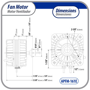 Appli Parts APFM-161E 16W refrigeration condenser and evaporator motor 115V 60Hz 0.95A 1450rpm includes base and 10in aluminum Fan Blade CCW shaft end Universal fit Appli Parts APFM-161E 16W refrigeration condenser and evaporator motor 115V 60Hz 0.95A 1450rpm includes base and 10in aluminum Fan Blade CCW shaft end Universal fit