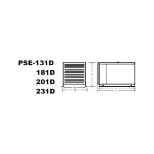 Outdoor Enclosure Condensing Units Con-Pak PSE-181D, 27L x 20W x 20H in, 20 Ga. Embossed Galvanized Steel Cabinet, Galvanized Base, Hinged Access, Wind Latch, 45 Deg. Louvers, Rain Trough, Fasteners