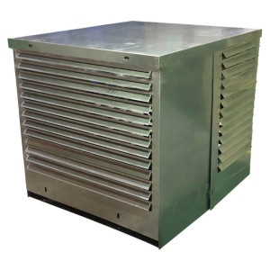 Outdoor Enclosure Condensing Units Con-Pak PSE-181D, 27L x 20W x 20H in, 20 Ga. Embossed Galvanized Steel Cabinet, Galvanized Base, Hinged Access, Wind Latch, 45 Deg. Louvers, Rain Trough, Fasteners