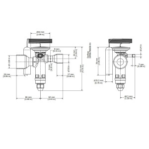 Danfoss 067N3164 23TR Thermostatic expansion valve, TGE, Compatible with R410A, 7/8x1-3/8 in Solder, ODF, 1/4 in Externally equalized, Bi-flow, -40 to 50 F replaces 067N3184